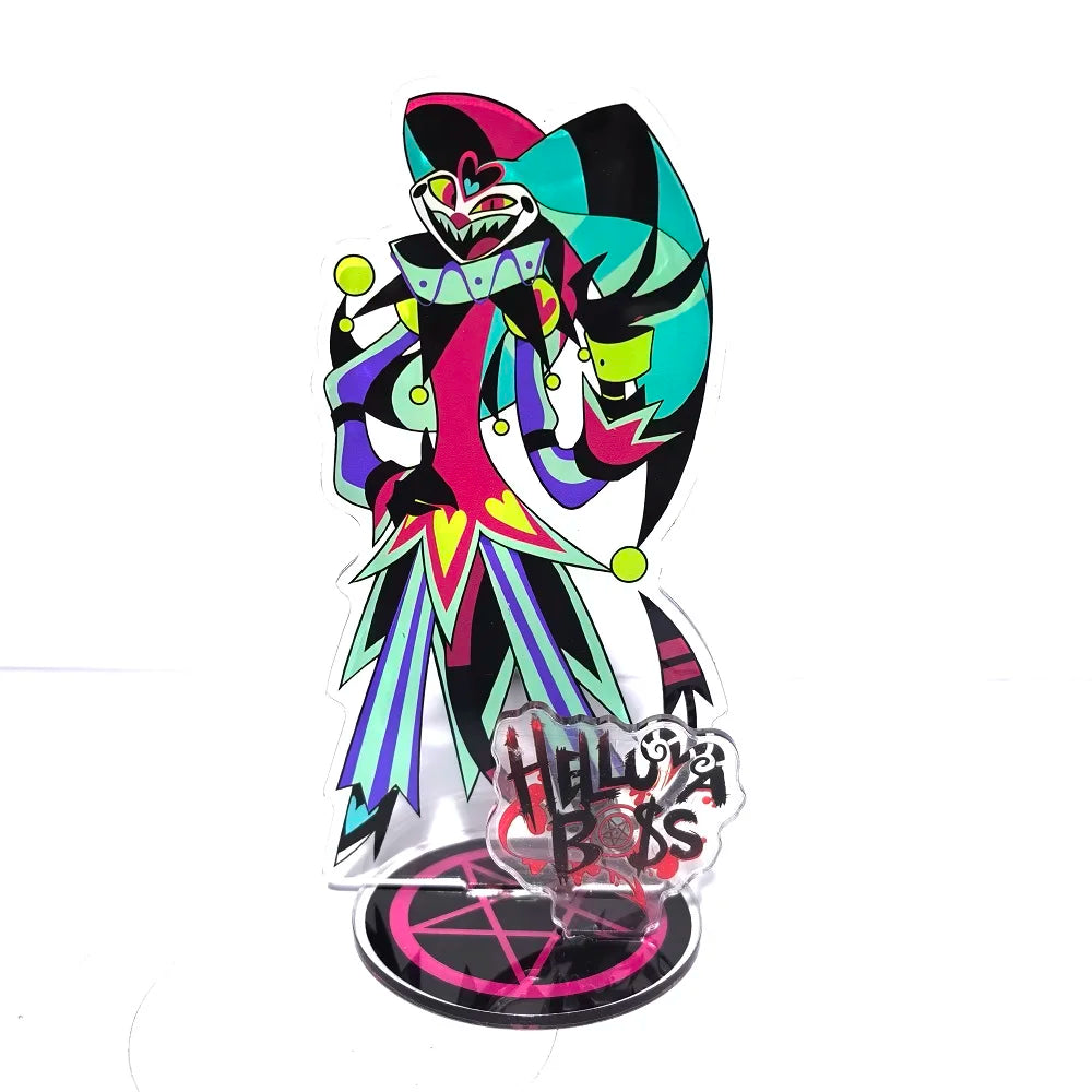 New 15CM Hazbin Hotel Charlie Morningstar Stand Acrylic Figures Vaggie Desktop Standing Sign Model Decoration Collection Gifts