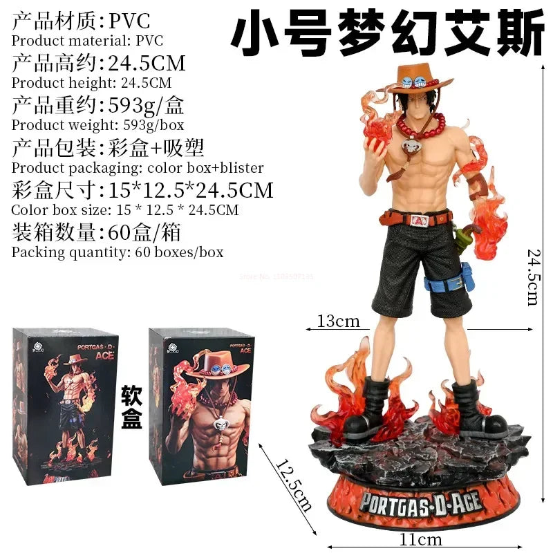 70cm New One Piece Gk Fantasy Third Anniversary 1/3 Ace Super Huge Collect Figures Trendy Statue Anime Decoration Christmas Gift