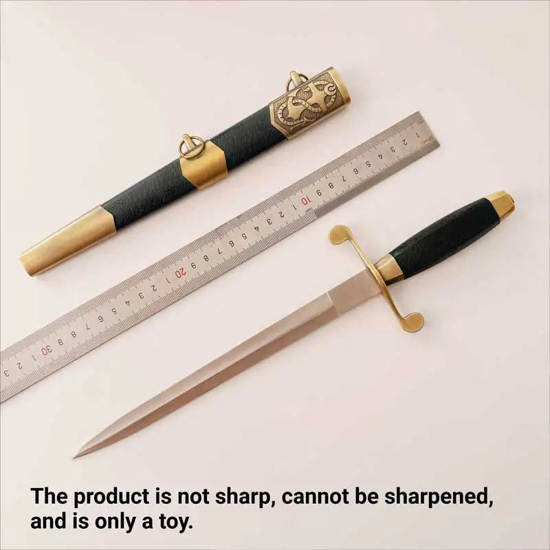 35cm European Western Sword with Sheath Metal Model Safety Medieval Film Props Sword Collectible Retro Katana Collection Toys