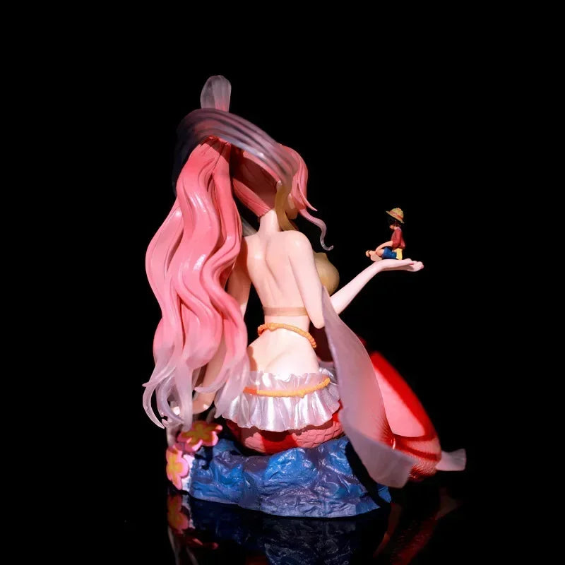 One Piece Shirahoshi Hold Luffy In Hand Action Figures Model Doll Toys Collectible Desktop Ornaments Kids Birthday Mas Gifts