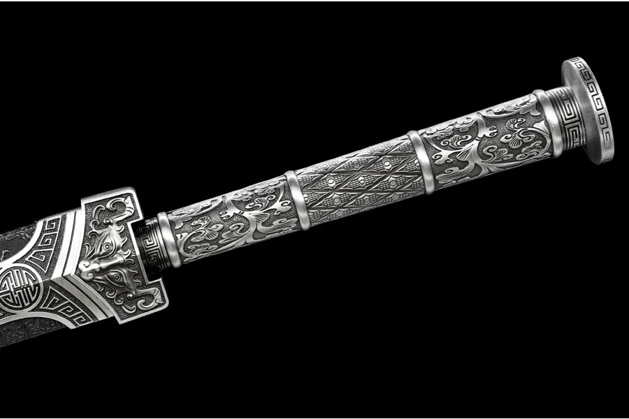 Chinese Kongfu Han Sword T10 Carbon Steel Blade Real Handmade Full Tang Sharp Ready Battle Metal Handle Ice Soul Warrior Katanas