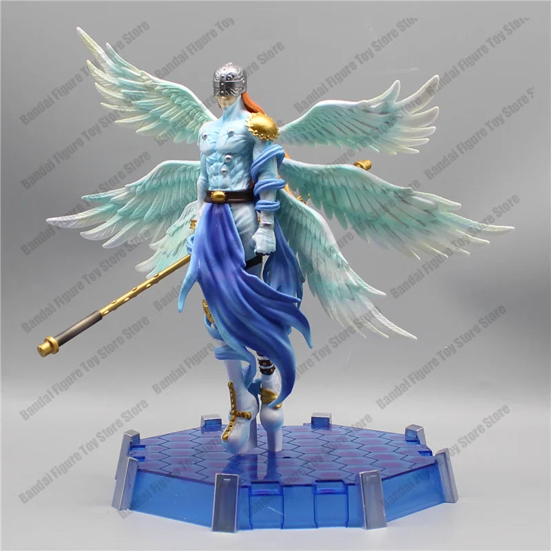 28cm Anime Digimon Adventure Figures Angewomon Angemon LED Action Figurines PVC Statue Model Collection Doll Toys Children Gift