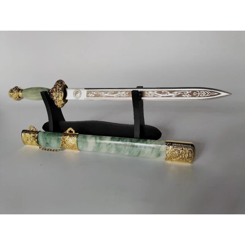 Ancient Sword Model Imitation Jade Yongle Sword 44cm , Metal Craft  Collectible Sword, Unsharpened Wall Decor Sword Gift for Men