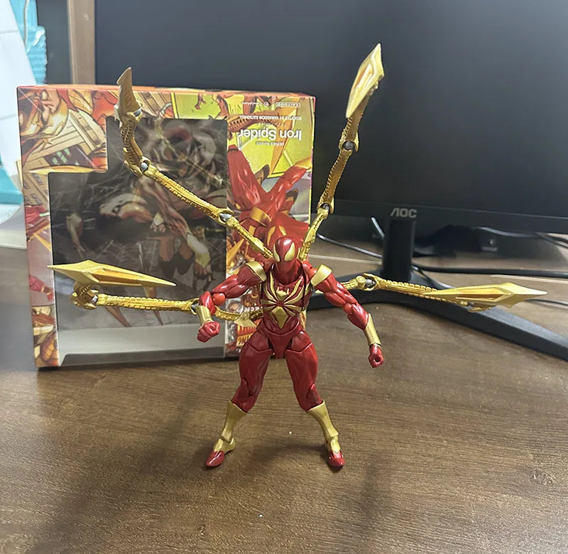 Kaiyodo Revoltech Amazing Yamaguchi Iron Spider-Man Action Figures Model Doll Collectible Toy Decoration Gift