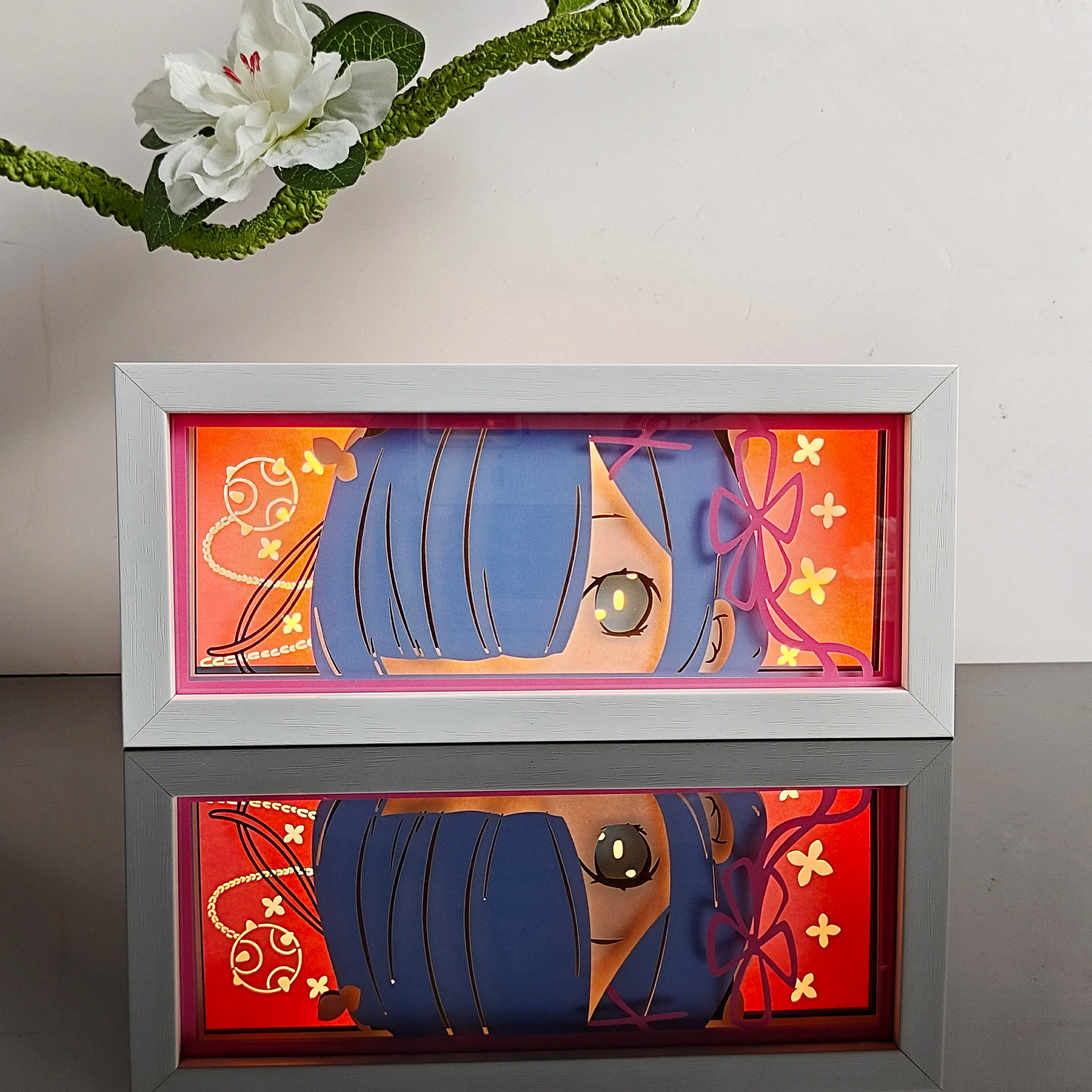 Anime Night Light Color Paper-Cut Light Remote Control Seven Color Change Party Room Cartoon Decoration Night Light