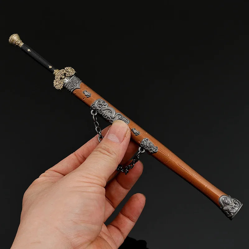 22cm/8.66in Black Myth: Wukong Hyakumo Real Sword Game Peripheral Martial Arts Weapons Models Metal Crafts Desktop Ornament Toys