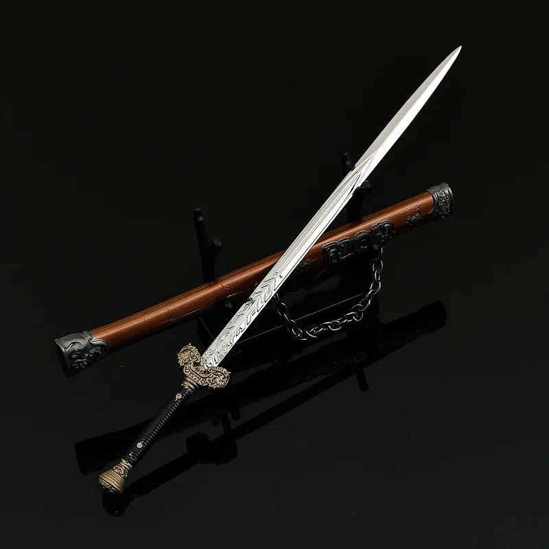 22cm/8.66in Black Myth: Wukong Hyakumo Real Sword Game Peripheral Martial Arts Weapons Models Metal Crafts Desktop Ornament Toys
