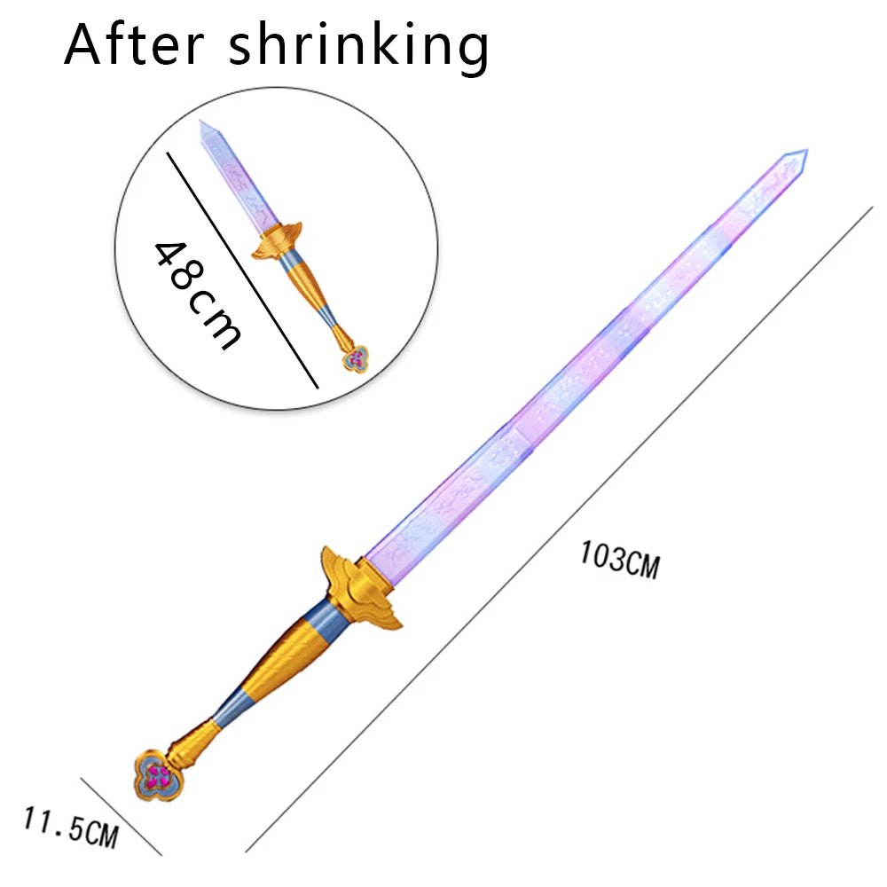 Purple Rumi Demon Hunter Sword Telescopic Cosplay Prop With Symbol Plastic Long Sword Fantasy Accessory Gift