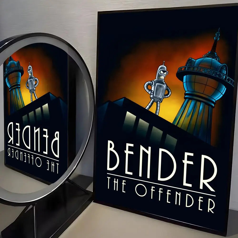 Futurama Bender Anime Poster
