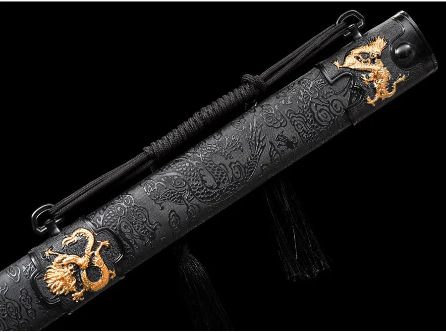 Functional Medieval Golden Dragon King Sword High Manganese Steel Blade Real Full Tang Sharp Samurai Swords Ready Battle Katanas