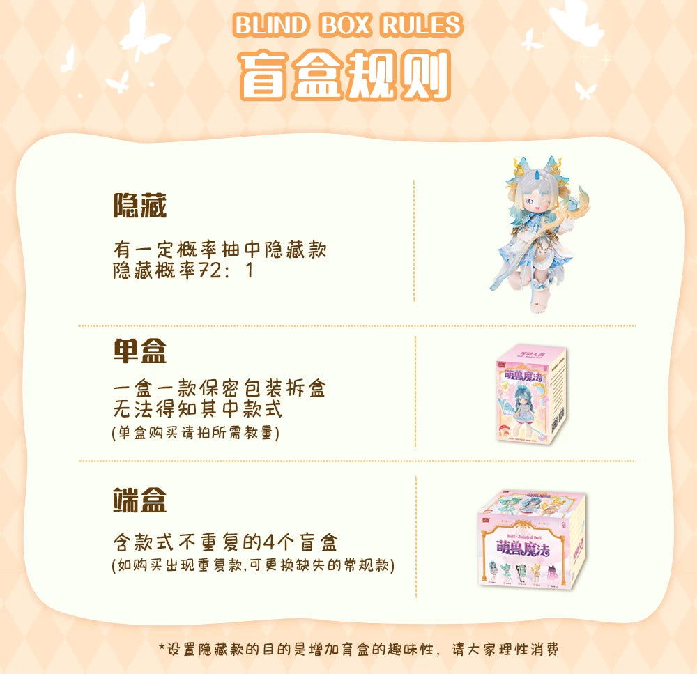 Penny'S Box Antu Cute Beast Magic Series Blind Box 1/6 Bjd  Kawaii Dolls  Action Anime Figures Toys  Cute Figure Toy Gift