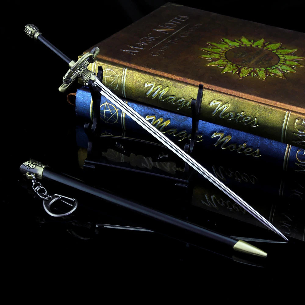 22cm GOT Game Sword with Sheath Keychain American TV Series 1:6 Medieval All Metal Sword Model Home Ornament Collection