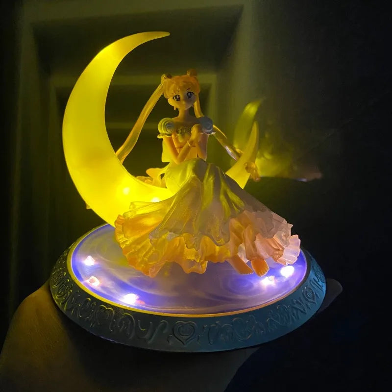 Hot Anime Sailor Moon Series Night Light Cartoon Character Creativity Exquisite Model Night Light Girls Birthday Gift