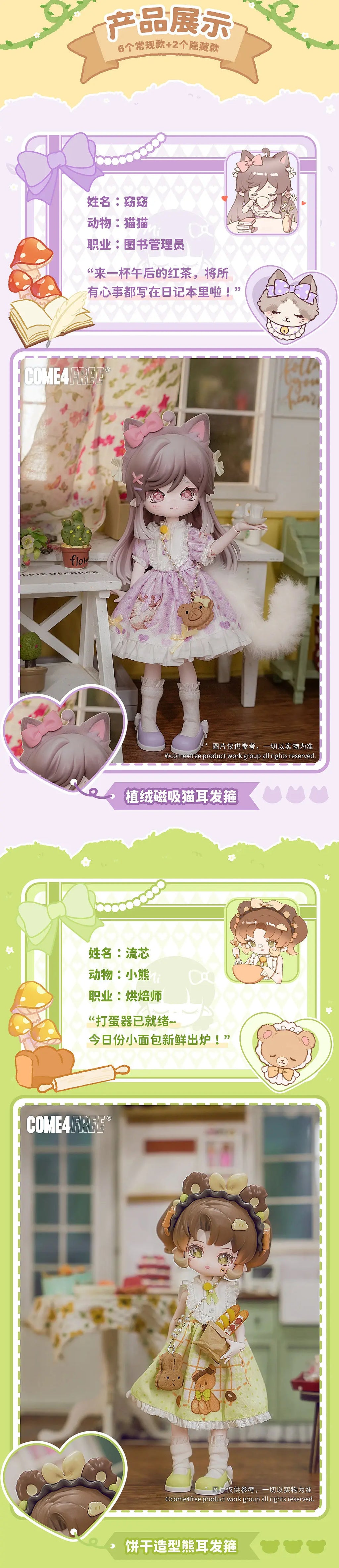 New Come4free Miniy The Jungle Book Series Ob11 1/12 Bjd 20cm Cute Action Anime Figures Dolls Kawaii Toys