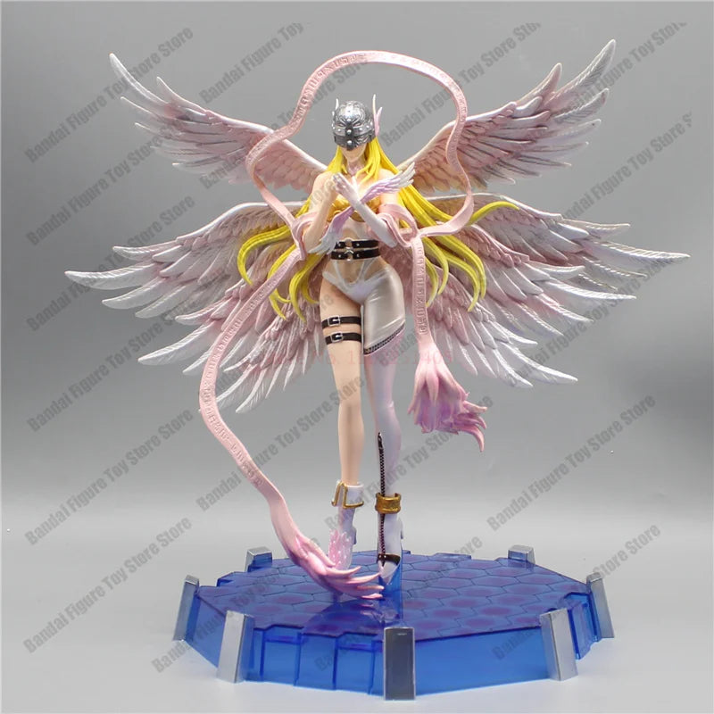 28cm Anime Digimon Adventure Figures Angewomon Angemon LED Action Figurines PVC Statue Model Collection Doll Toys Children Gift