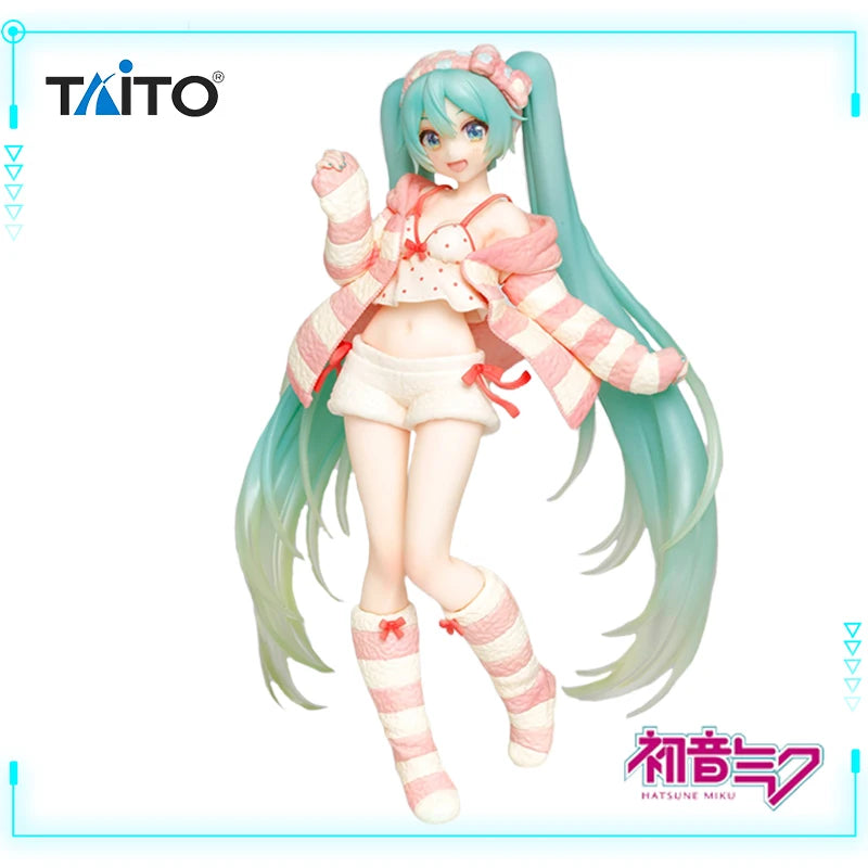 Taito Original Genuine Vocaloid Singer Hatsune Miku Figure Costumes Room Wear China Exclusive Color Ver 18cm Model Toy Figures