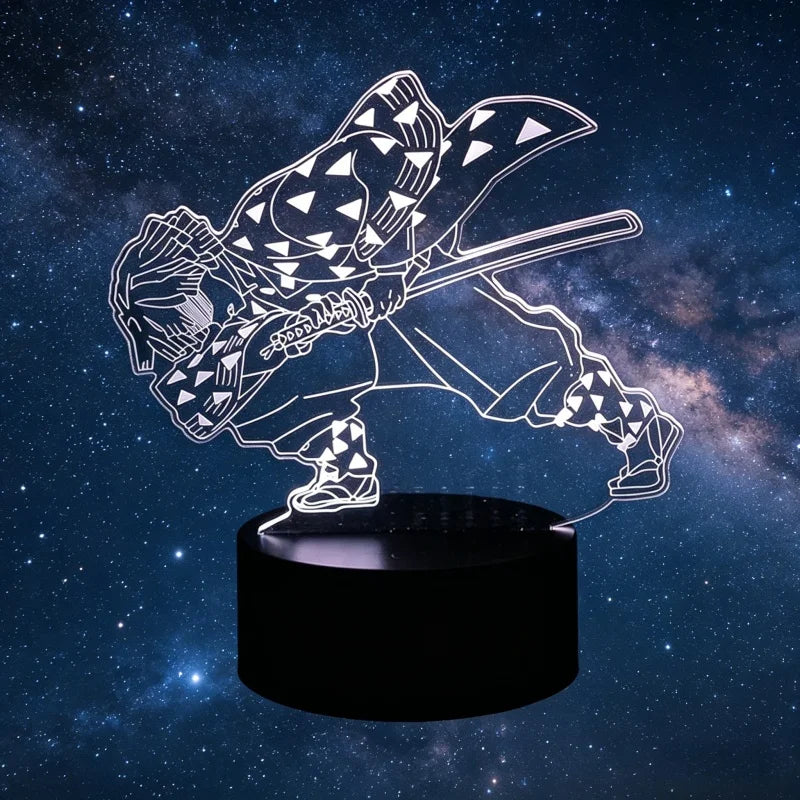 Anime Demon Slayer 3D Illusion Lamp Tanjiro Nezuko Kamado LED Night Light for Demon Slayer Fans Bedroom Decoration Birthday Gift