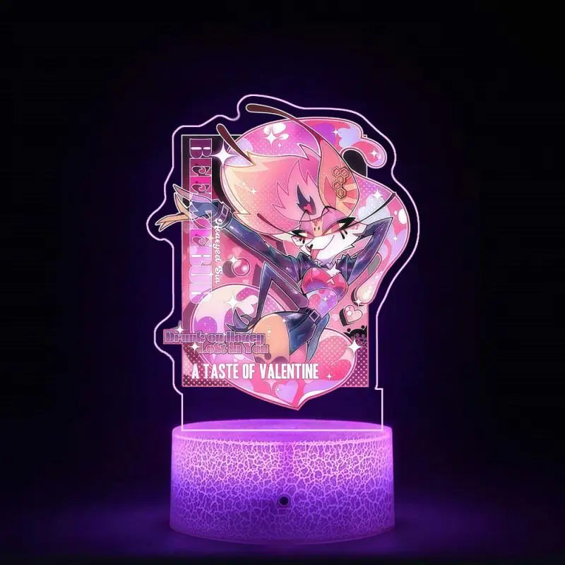 Night Light for Helluva Boss Moxxie Millie Loona Octavia Stella Vassago Asmodeus Colorful Lights Anime Cartoons Bedside Lamp