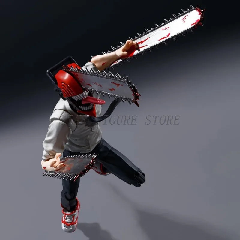 Chainsaw Man Action Figure SHF Denji Joint Movable Figurine Toys PVC Ornaments Doll 15cm Anime Electric Saw Demon Figures Model