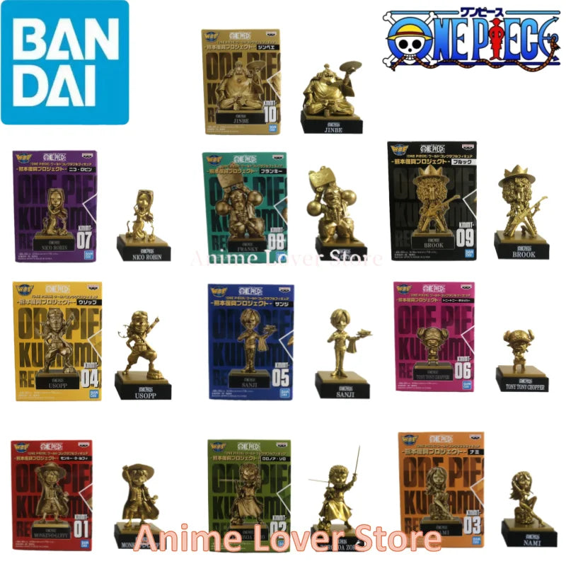 Bandai Original One Piece WCF Kumamoto Revival Plan Luffy Zoro Sanji Nami Usopp Robin Jinbe Chopper Anime Figures Toys for Kids