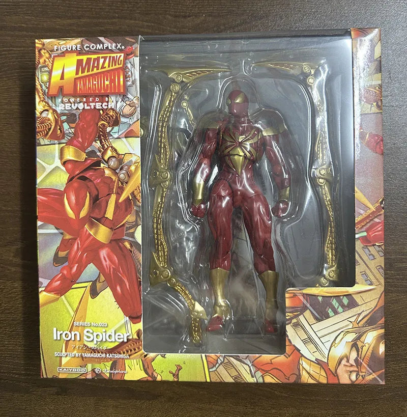 Kaiyodo Revoltech Amazing Yamaguchi Iron Spider-Man Action Figures Model Doll Collectible Toy Decoration Gift