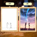 Your name Light Painting Anime Night Light Photo Frame Cartoon Led Lights Bedroom Home Decor Ramadan 2025 Friend Gift Moon Lamp