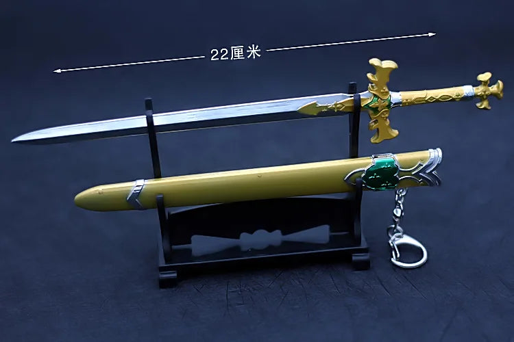 Sword Art Online 22CM Elucidator Anime Kirito Weapon Yuuki Asuna Green Rose Sword Real Steel Katana SAQ Japanese Catanas Toys