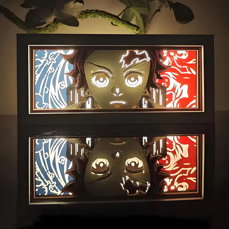 Demon Slayer Kimetsu no Yaiba 3D Light Box Led Anime Kamado Tanjirou light Cartoon colorful light box room bedroom night light