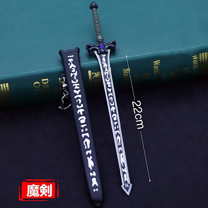 Sword Art Online 22CM Elucidator Anime Kirito Weapon Yuuki Asuna Green Rose Sword Real Steel Katana SAQ Japanese Catanas Toys