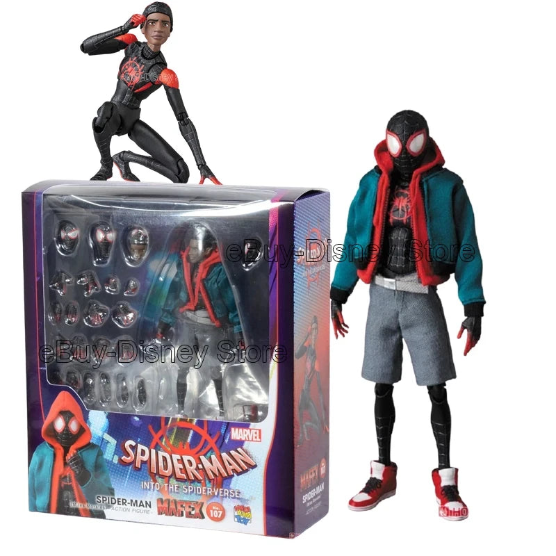 Miles Morales Spider Man Action figures 15cm Multi-Accessories Super Hero Spiderman Movable Statues Model Collectible Ornaments