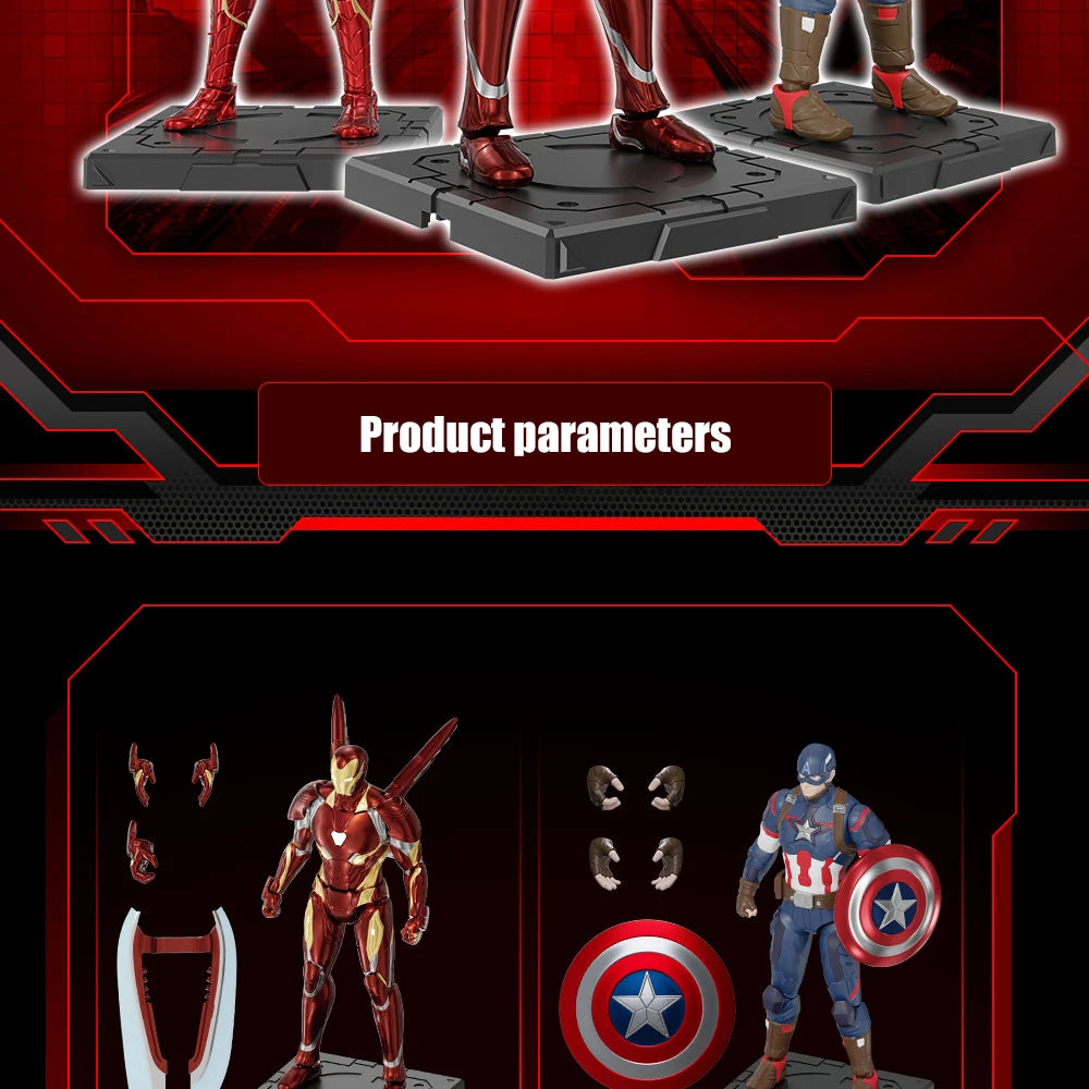Fondjoy Iron Man MK50 Action Figures Hulk Spider-Man Thanos 1/12 Assembled Toy Model Collect Ornaments Boy Toy Birthday Gifts