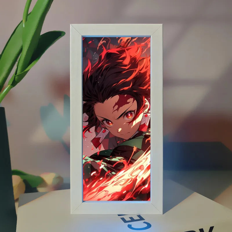 Demon Slayer Anime Merchandise Led Night Light Exquisite Painting Bedroom Atmosphere Desk Lamp Desktop Decoration Ornament Gift