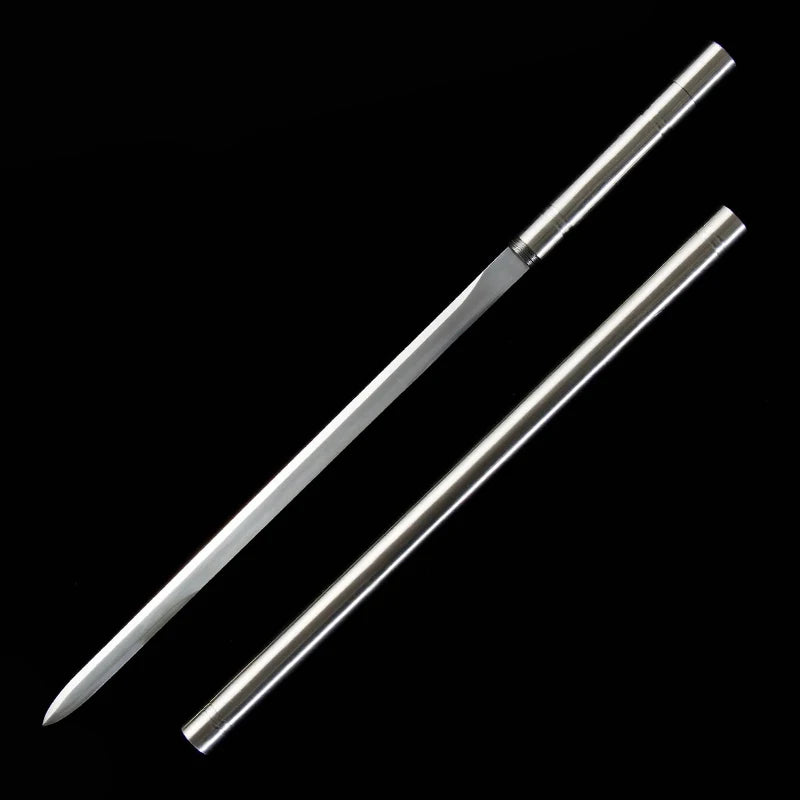 Chinese Battle Sword Golden Cudgel Real Multi Refined High Manganese Steel Blade Metal Saya Ready Training Kongfu Katanas