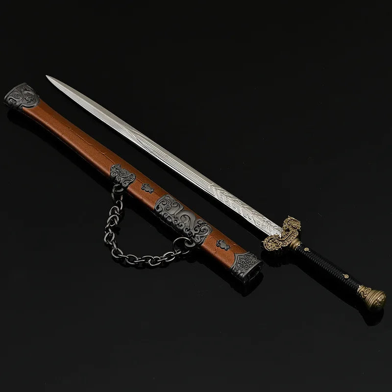 22cm/8.66in Black Myth: Wukong Hyakumo Real Sword Game Peripheral Martial Arts Weapons Models Metal Crafts Desktop Ornament Toys