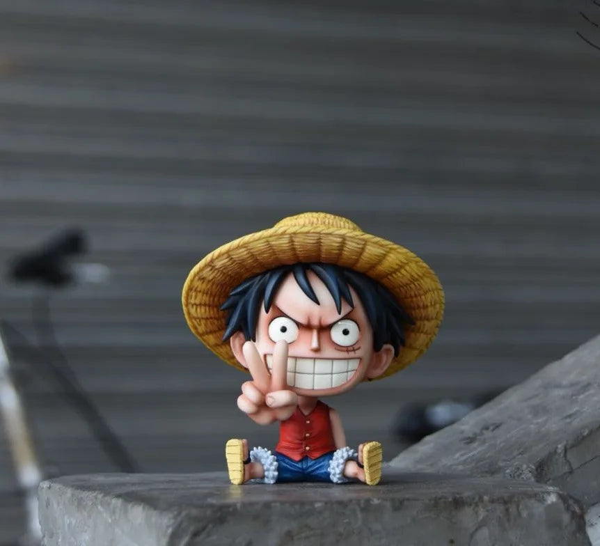 FigureCrazy One Piece FRANKY Q Laughing Out Sitting Cute Ver. PVC Action Figures OP Luffy Zoro Nami Brook Chopper Usopp 10cm