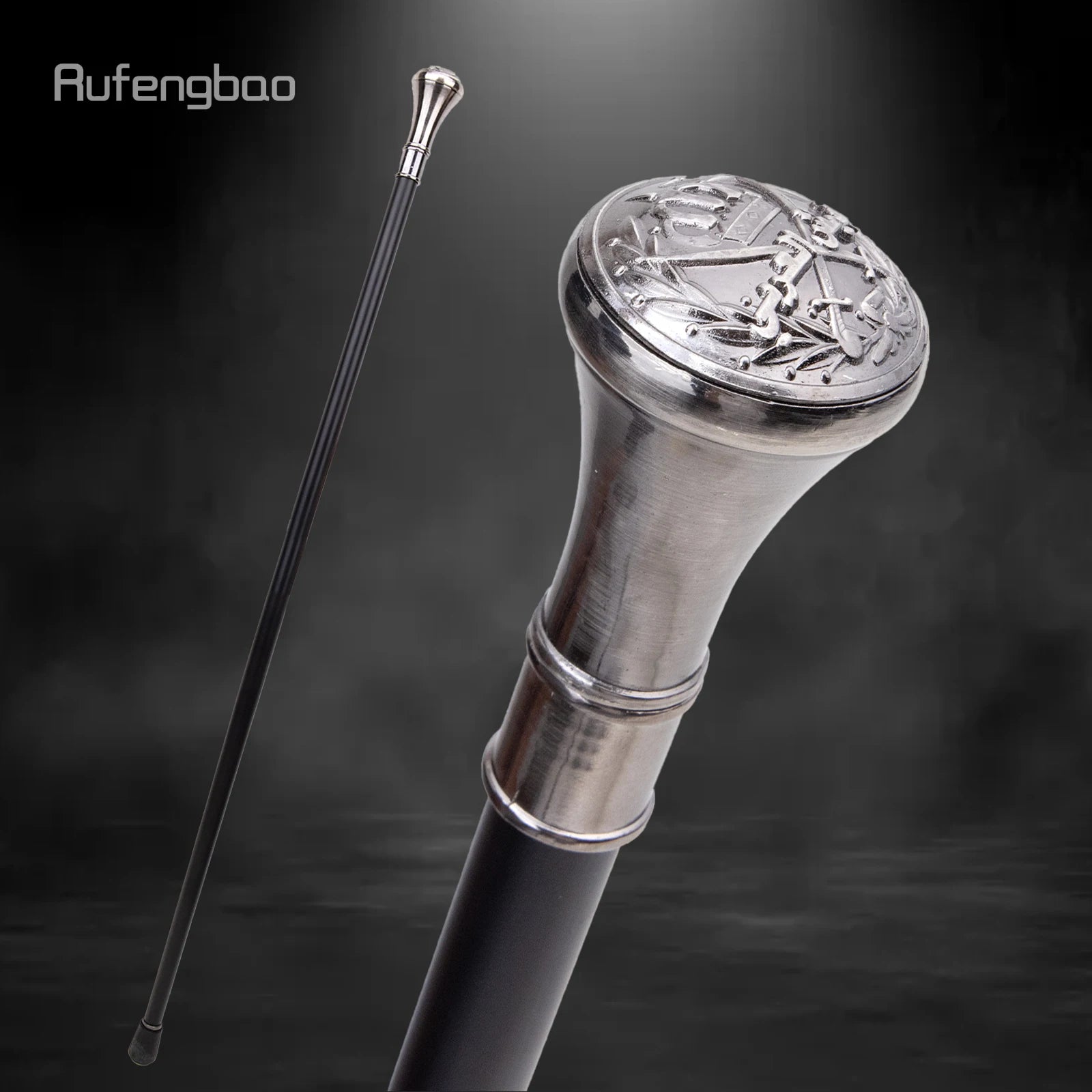 The Middle Ages Sword Cross Totem Single Joint Walking Stick with Hidden Plate Self Defense Cane Sword Cosplay Crosier 93cm