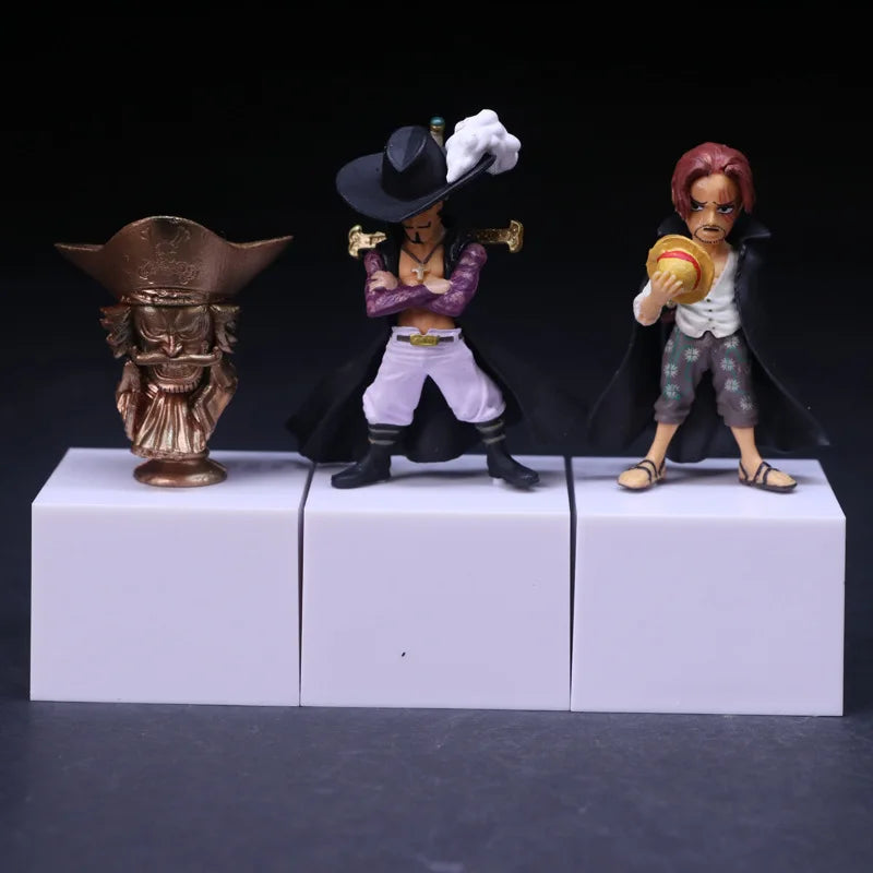 6Pcs Anime One Piece Grand Line Series Figures Shanks Dracule Mihawk Edward Newgate Gol·D·Roger Donquixote Doflamingo Kuzan Doll