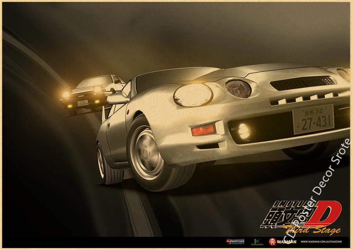 Initial D Kraft Paper Poster
