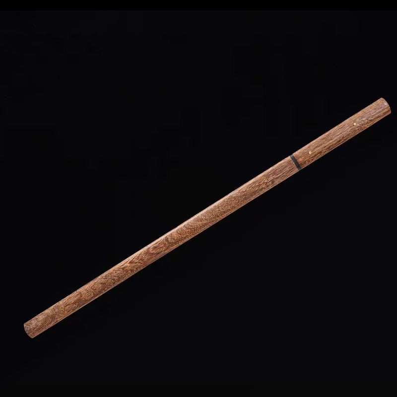 Shirasaya,Full Tang Real Steel Sword, Real Steel Blade, Wood Sheath, Double Edges, Metal Decoration,Home Ornament