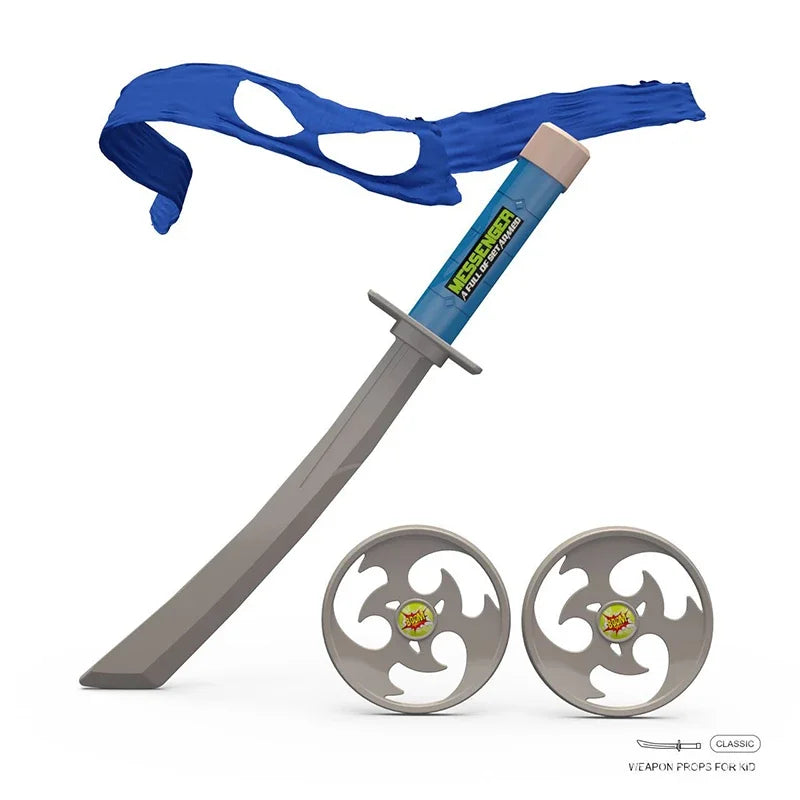 Cosplay Ninja Props Children's Performance Weapons Props Eye Mask Nunchaku Darts Knife and Knife Can Wear Anime Dress Kids Gift