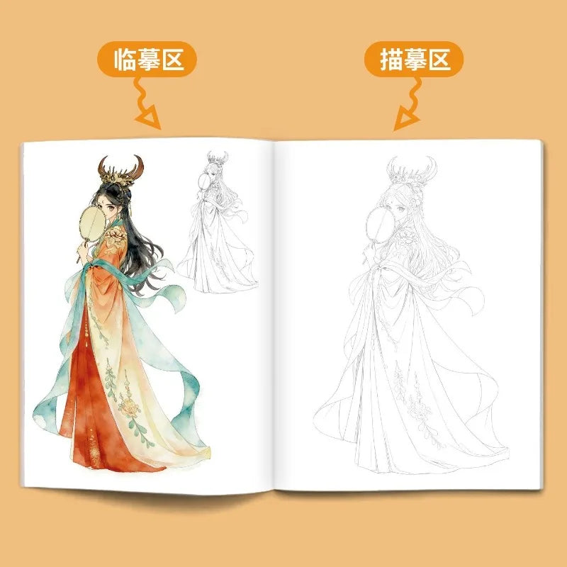 3 Books/set Anime Sketch Book for Beginners, Manga Character Tracing & Drawing Practice Pad (Bishoujo/Bishonen/Ancient Style)