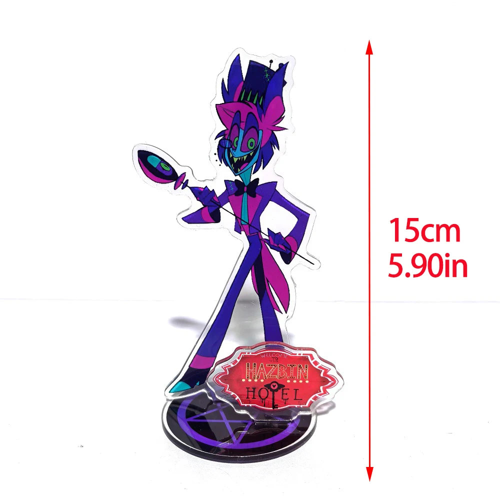 New 15CM Hazbin Hotel Charlie Morningstar Stand Acrylic Figures Vaggie Desktop Standing Sign Model Decoration Collection Gifts