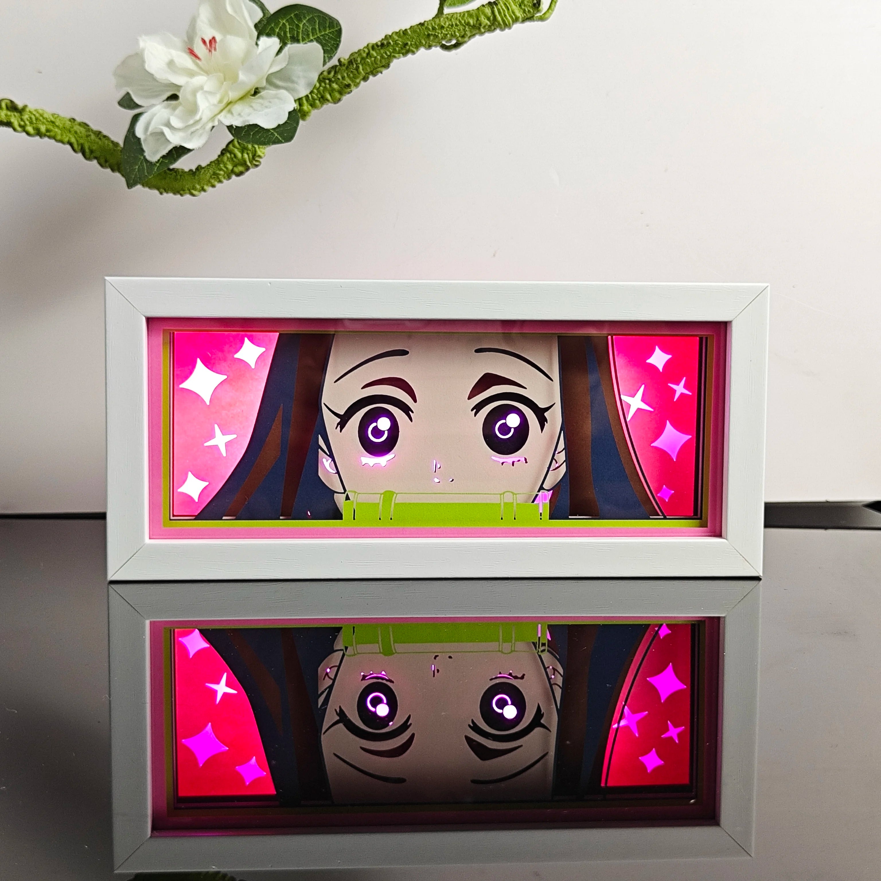 Anime Night Light Color Paper-Cut Light Remote Control Seven Color Change Party Room Cartoon Decoration Night Light