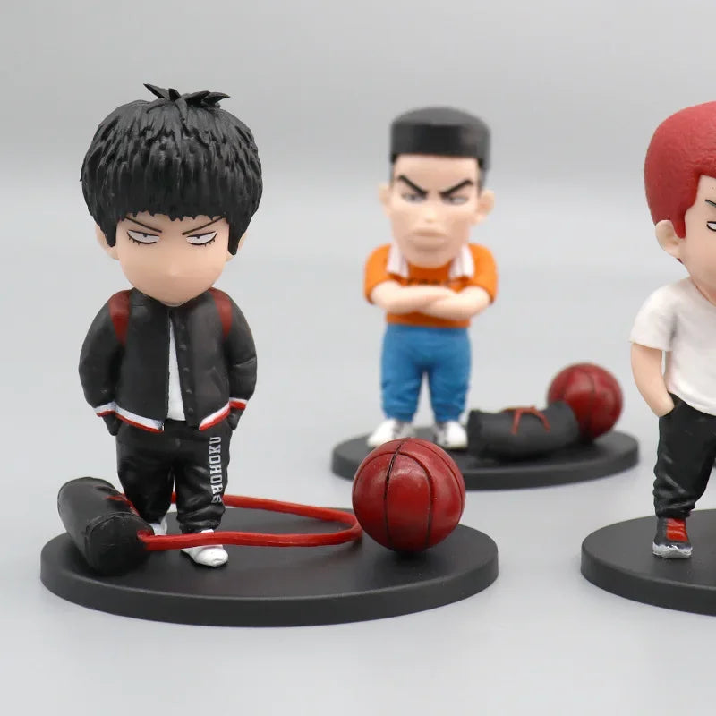 5PCS/Set Anime SLAM DUNK Sakuragi Hanamichi PVC Action Figures Rukawa Kaede Collection Model Car Interior Cute Toys