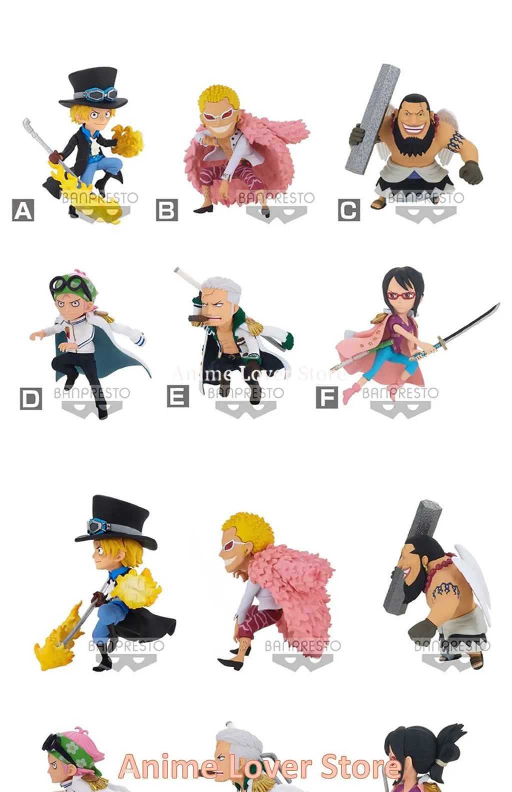 Bandai Banpresto Original One Piece WCF WT100 VO.4 Coby Smoker Tashigi Sabo Doflamingo Urouge Anime Figures Toys