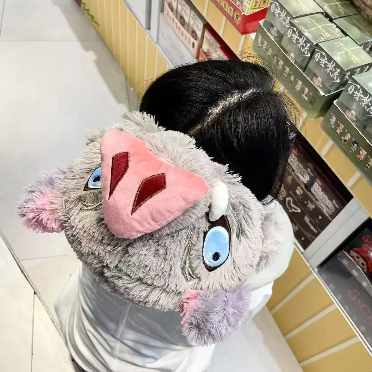 Cosplay Prop Wild Boar Head Plush Hat Pig Head Warm Headgear Cartoon Stuffed Anime Plushies Cosplay Props Gifts Boy Fans