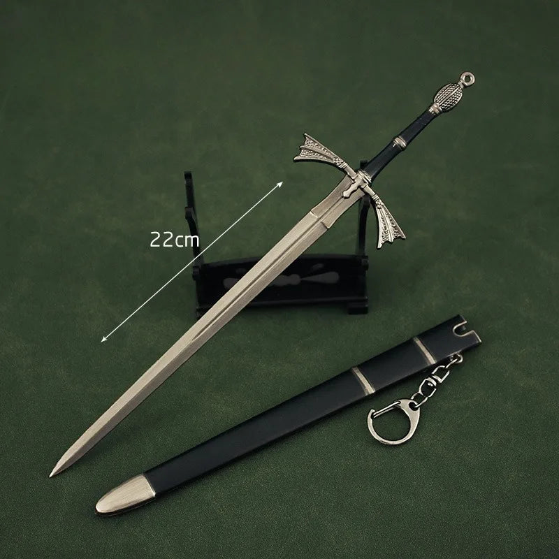 22cm Dark Sister Sword Daemon Targaryen Medieval Weapon Model Metal Samurai Accessories Keychain Cool Gift Toys Boys Collections