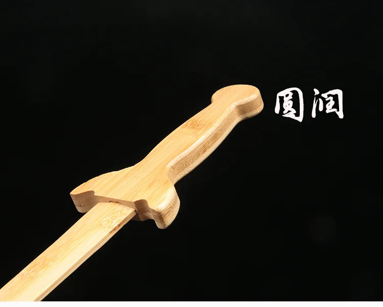 Solid Wood Children's Sword for Boys, Martial Arts Training and Performance Practice, Mini Curved Broadsword Ornament