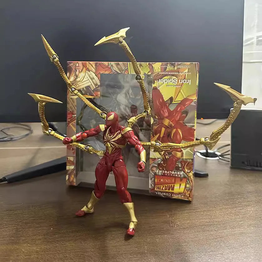 Kaiyodo Revoltech Amazing Yamaguchi Iron Spider-Man Action Figures Model Doll Collectible Toy Decoration Gift