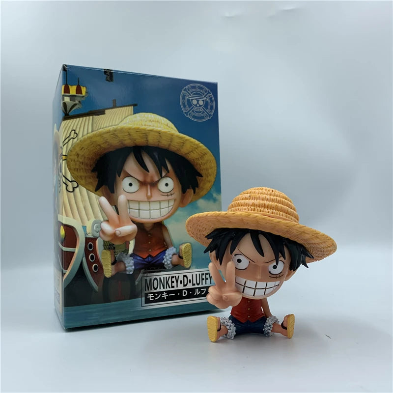 FigureCrazy One Piece FRANKY Q Laughing Out Sitting Cute Ver. PVC Action Figures OP Luffy Zoro Nami Brook Chopper Usopp 10cm
